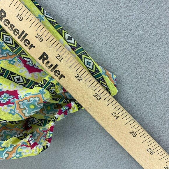 Fig & Flower Anthropologie Blouse Top Womens 2X Yellow Pullover Chiffon Layered - Picture 11 of 16